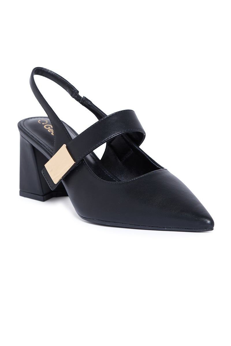 جيومني بغل الكعب المتوسط للنساء – كعب أنيق بدون ظهر للمكتب، للحفلات والملابس اليومية - Image 1